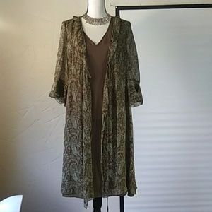 J.jill dress and jacket sz8 olive green